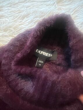 Express Plush Faux Fur Sweater in Deep Plum never worn.